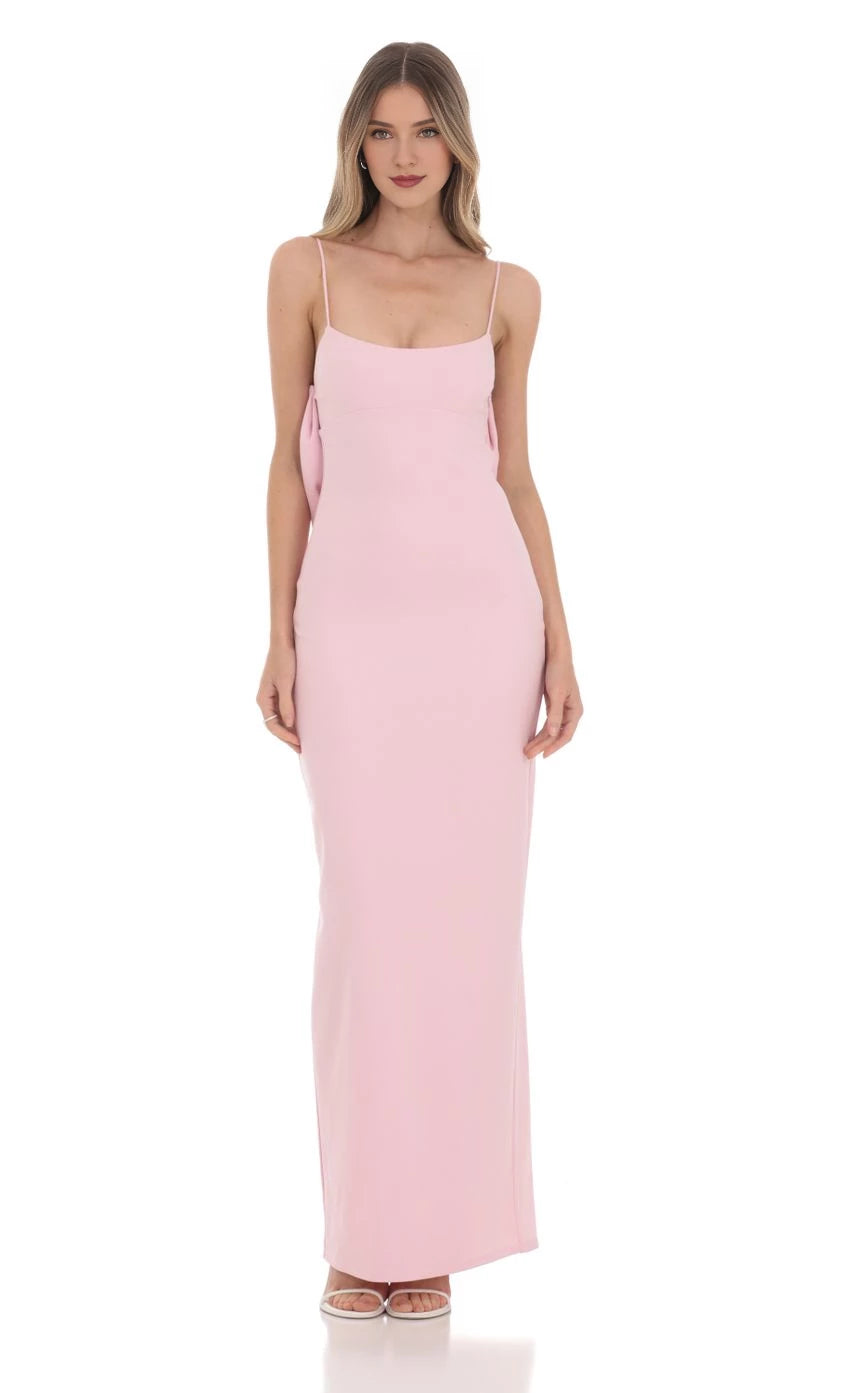 Romantic Sheath Square Neck Sleeveless Bow Back Floor Length Prom Dresses