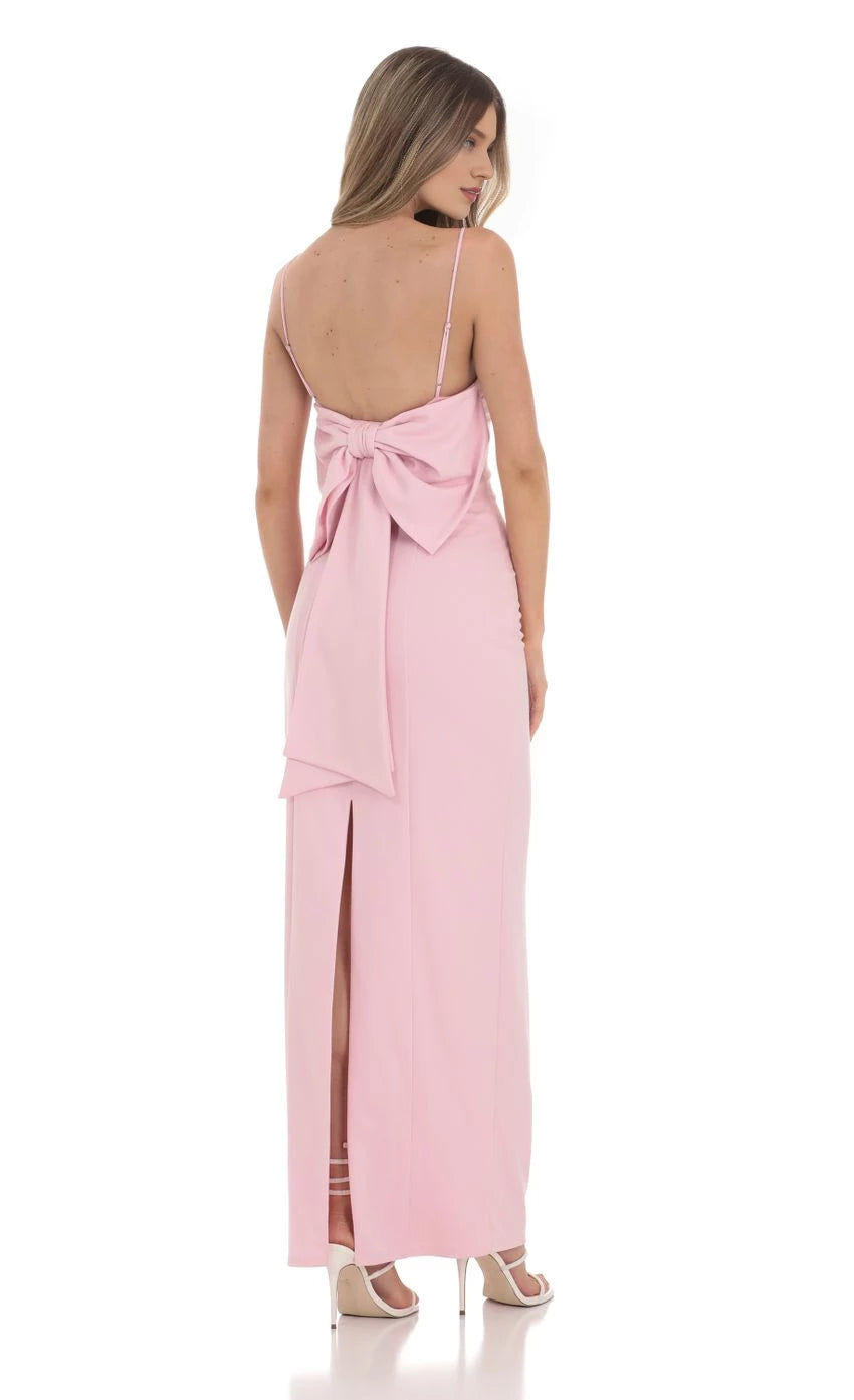 Romantic Sheath Square Neck Sleeveless Bow Back Floor Length Prom Dresses