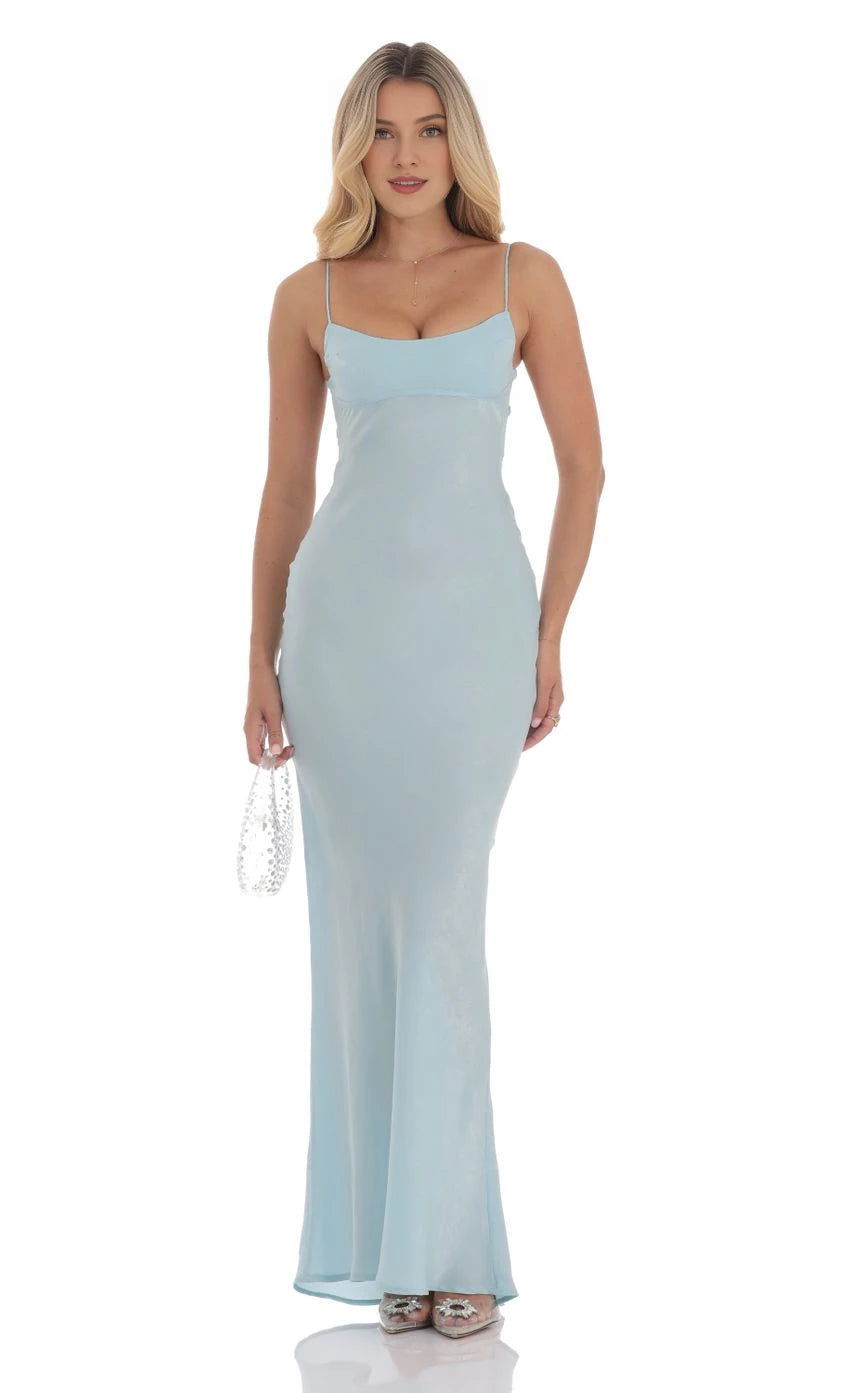 Romantic Sheath Square Neck Sleeveless Criss - Cross Back Floor Length Prom Dresses