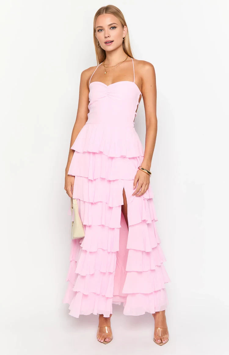 Romantic Tiered Sweetheart Neck Sleeveless Lace - Up Back Floor Length Prom Dresses