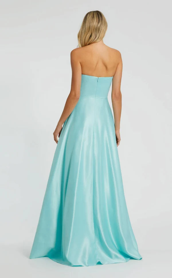 Romantic A-Line Strapless Sleeveless Back Zip Floor-Length Evening Dress