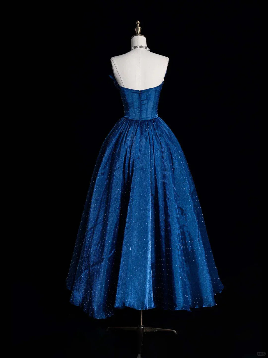 Royal Blue Off-the-Shoulder Sequin Tulle Ball Gown