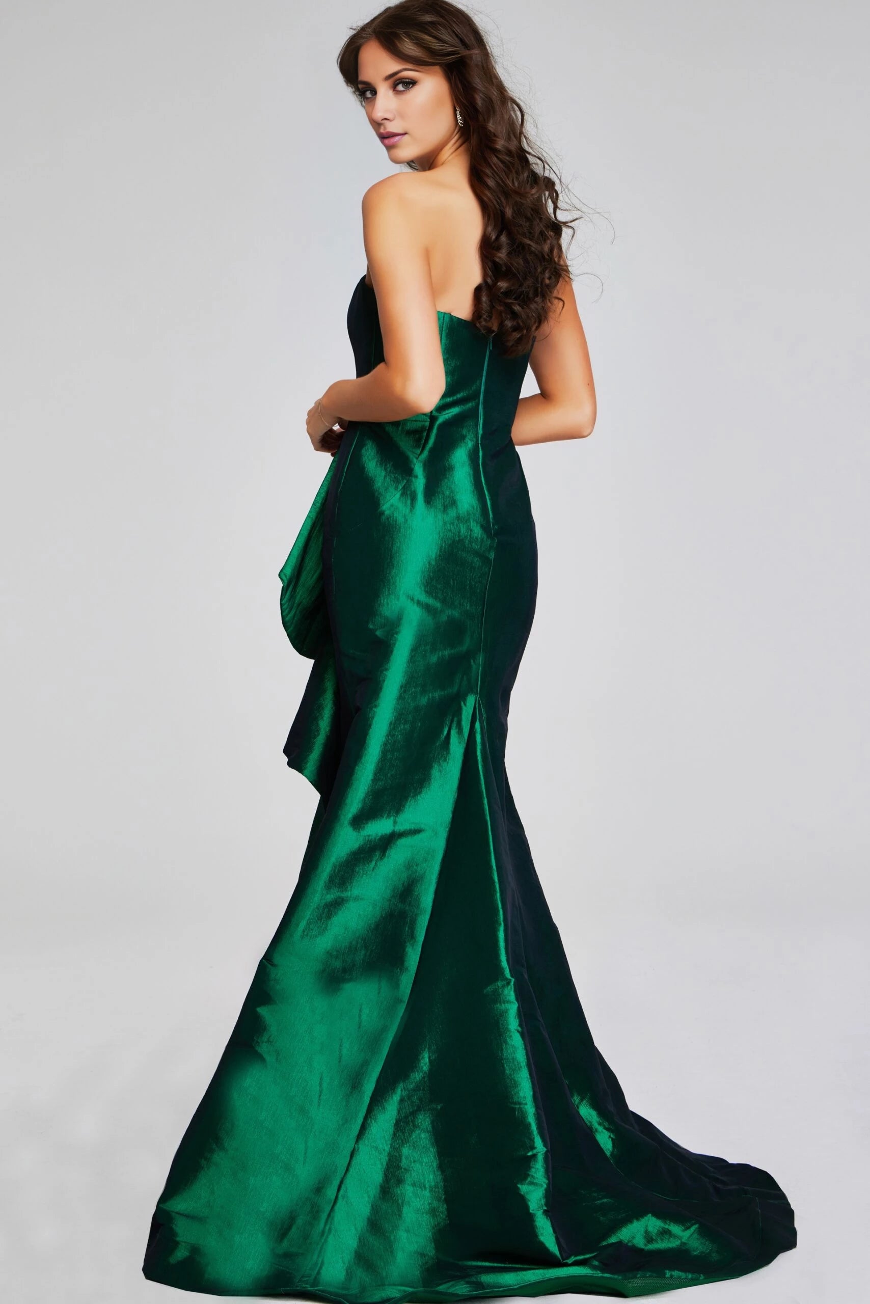 Ruffled Strapless Evening Gown Evening Dresses