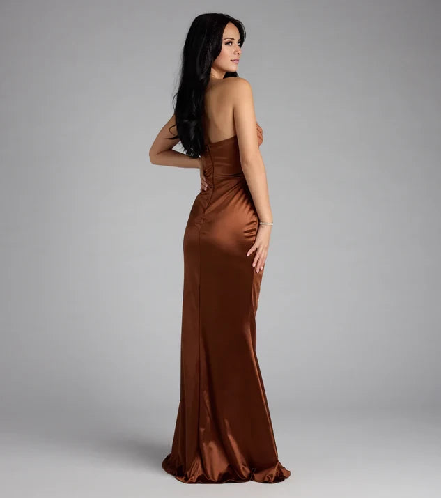 Satin Mermaid Formal Dress Prom Dresses