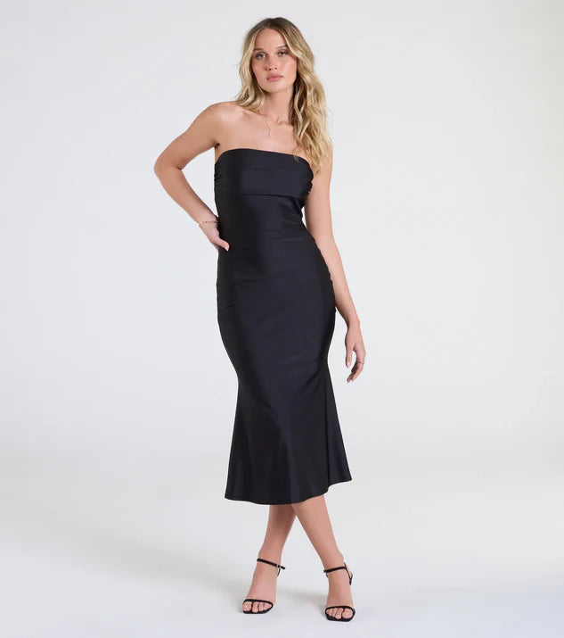 Satin Off-the-Shoulder Wrap The Buttocks Evening Dress