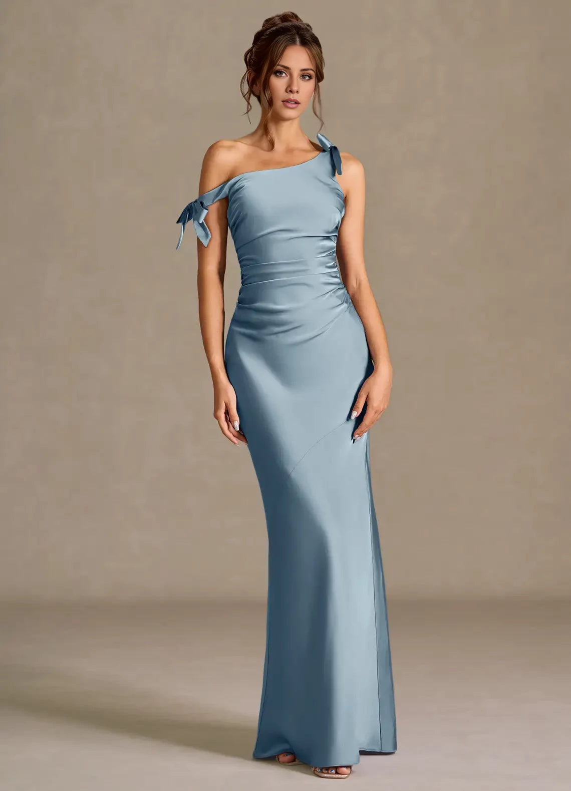 Satin Retract Your Waist Maxi Dress Evening Dresses