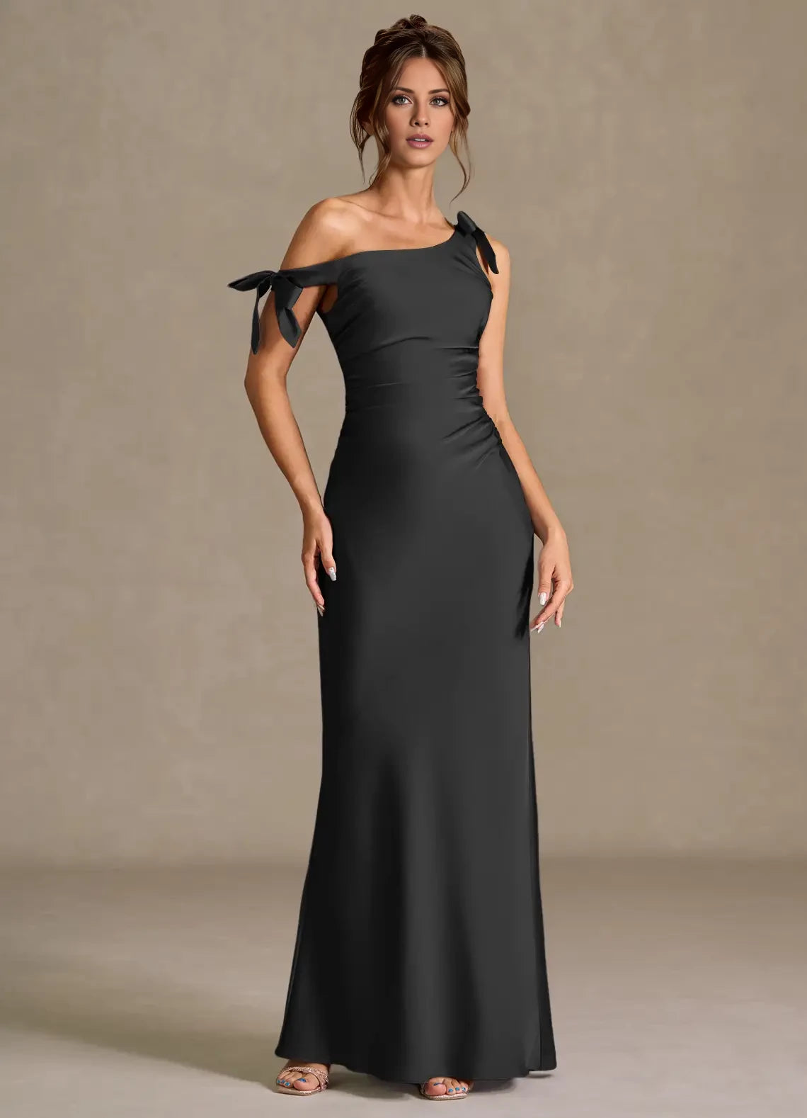 Satin Retract Your Waist Maxi Dress Evening Dresses