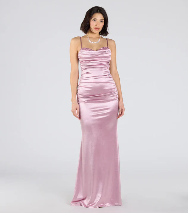 Satin Sweetheart Applique  Mermaid Dress Evening Dress
