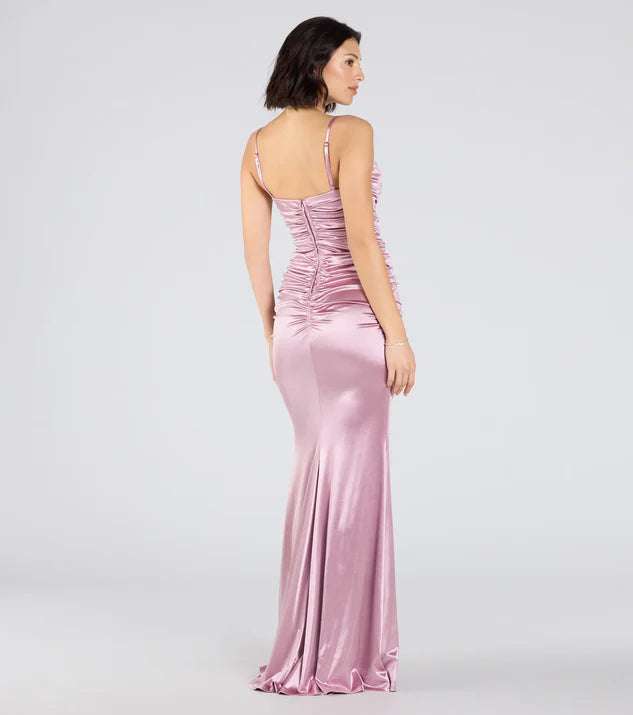 Satin Sweetheart Applique  Mermaid Dress Evening Dress