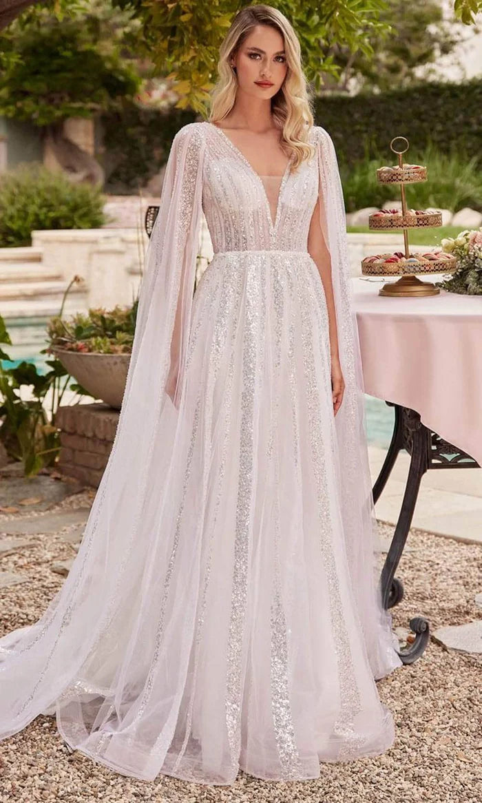 Sequin Embellished A-line Bridal Gown Wedding Dresses