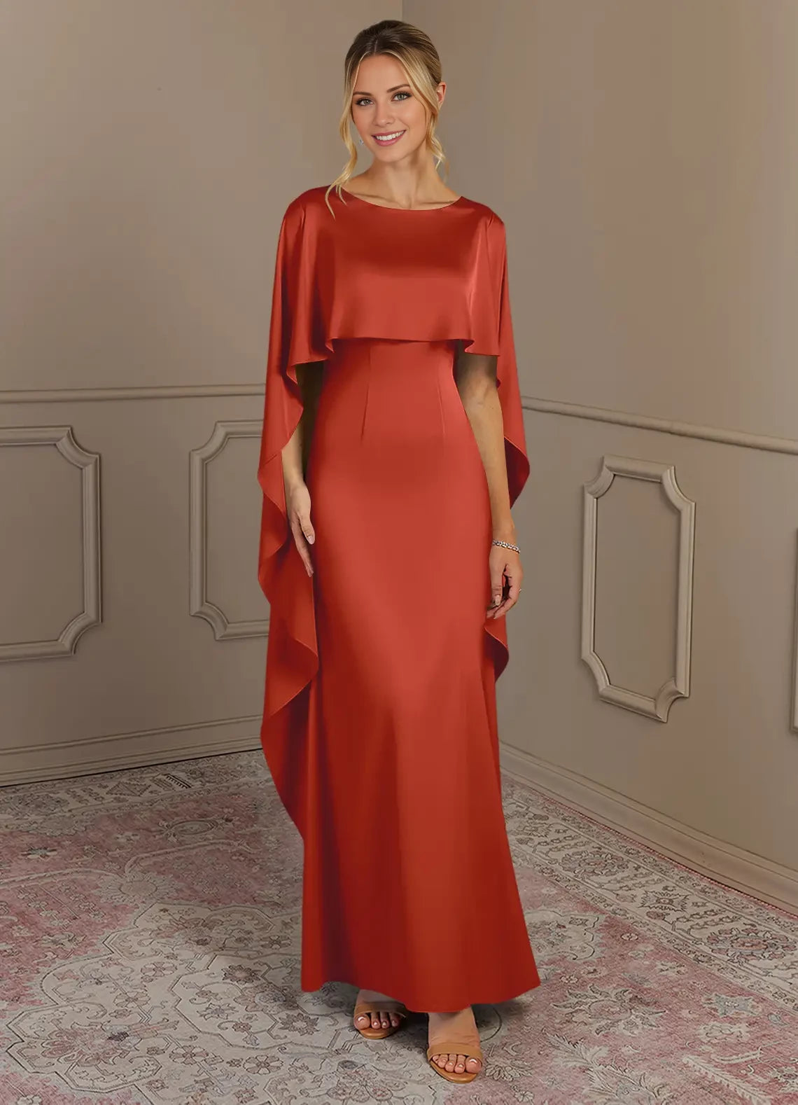 Sheath Boatneck  Satin Dress Mother of the Bride Dresses