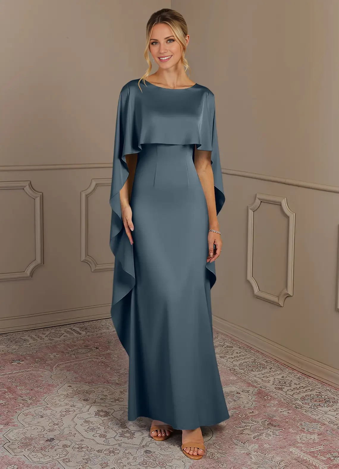 Sheath Boatneck  Satin Dress Mother of the Bride Dresses