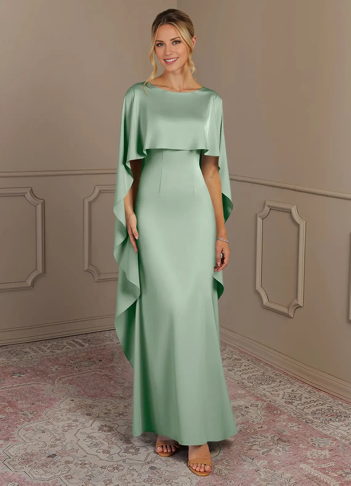 Sheath Boatneck  Satin Dress Mother of the Bride Dresses