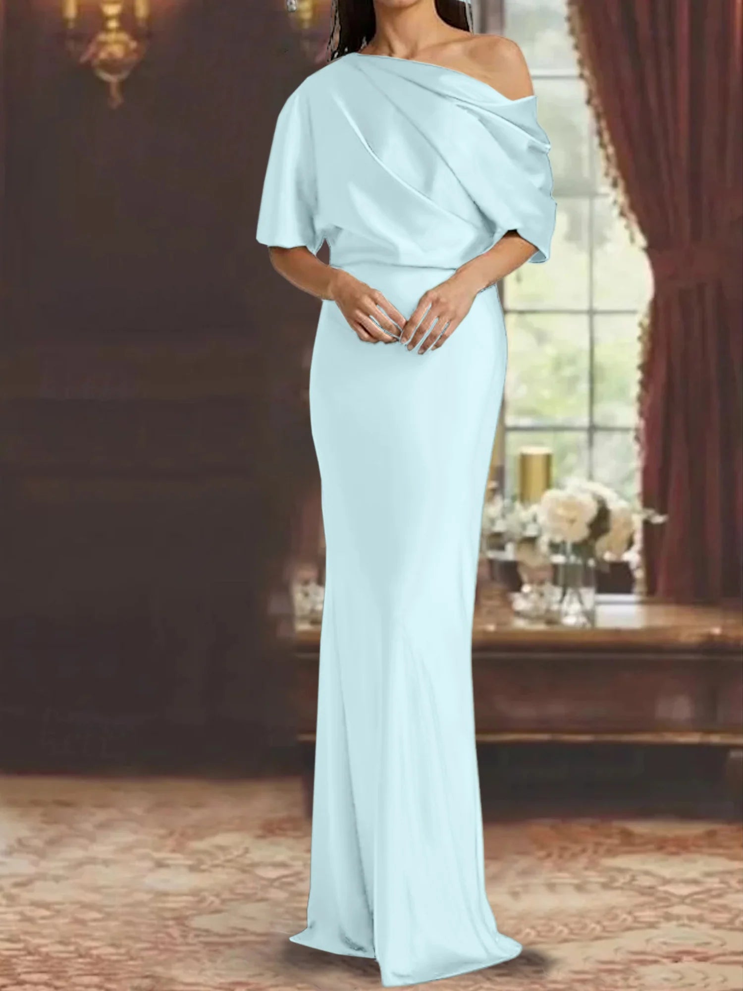 Sheath/Column One-Shoulder Floor-Length Mother of the Bride Dresses