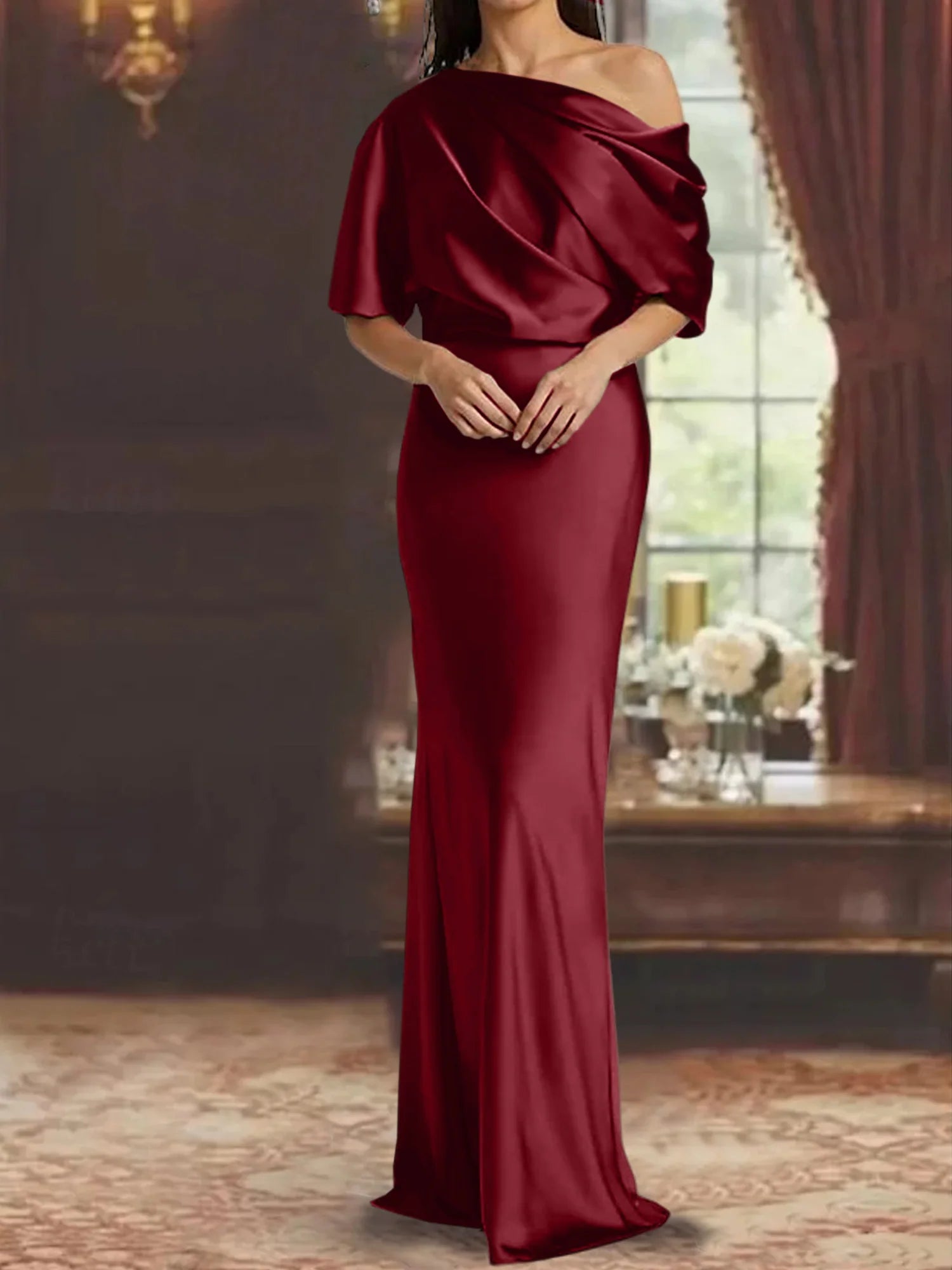 Sheath/Column One-Shoulder Floor-Length Mother of the Bride Dresses