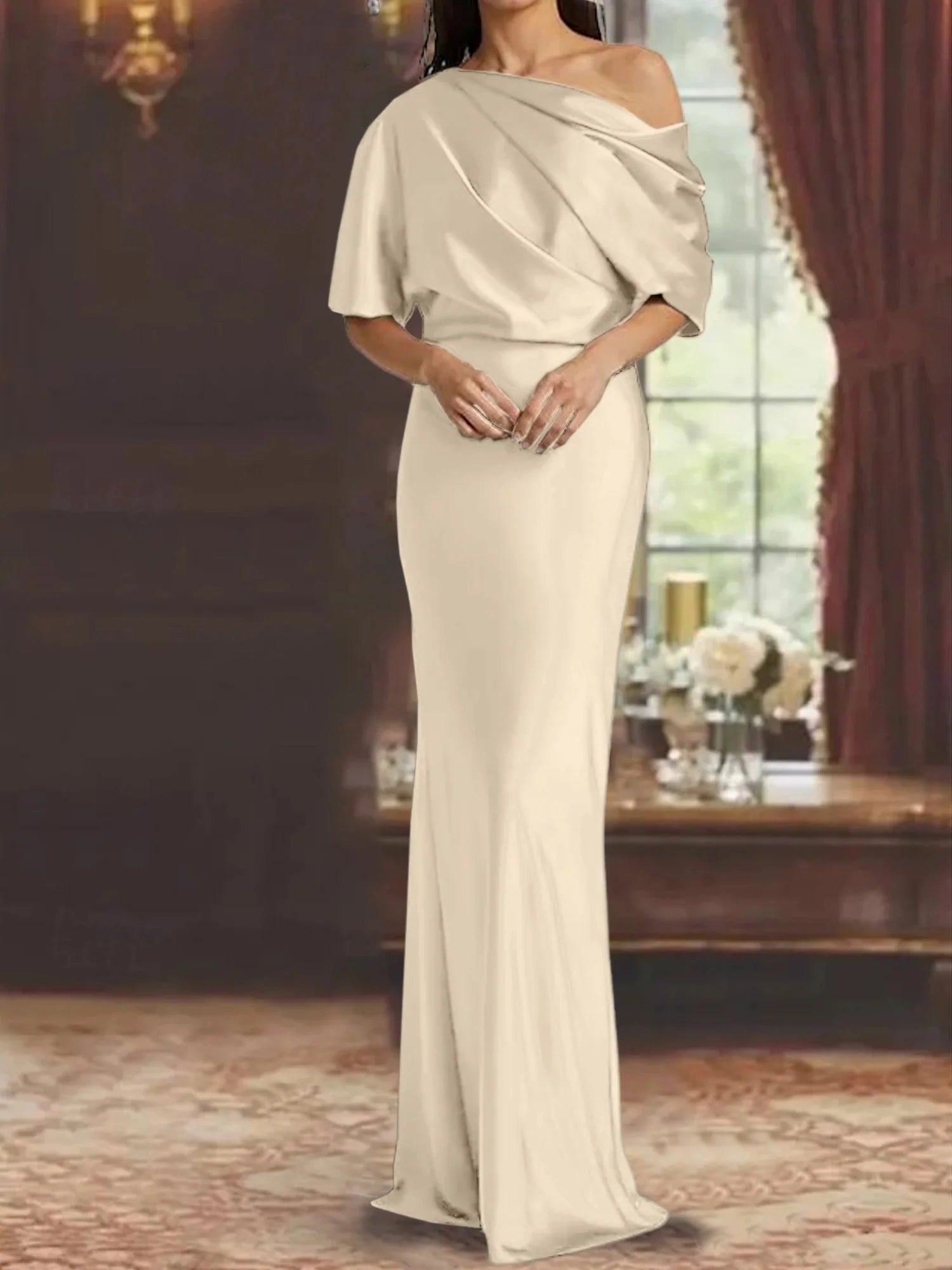 Sheath/Column One-Shoulder Floor-Length Mother of the Bride Dresses