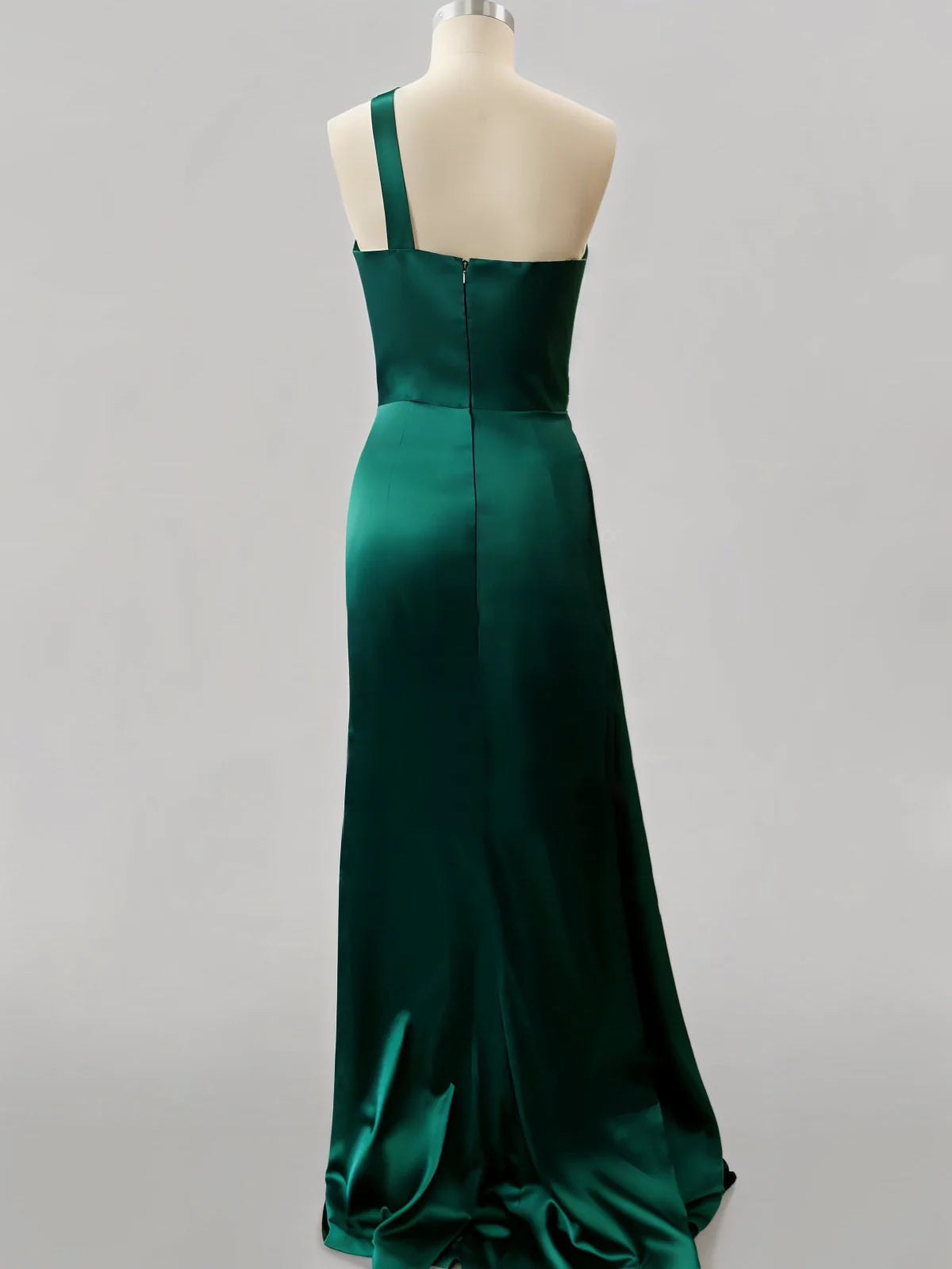 Sheath/Column One-Shoulder Sleeveless Back Zip Floor-length Evening Dress