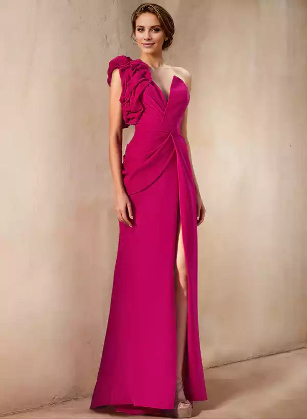 Sheath Column One-Shoulde with Split Side Mother of the Bride Dresses  ﻿