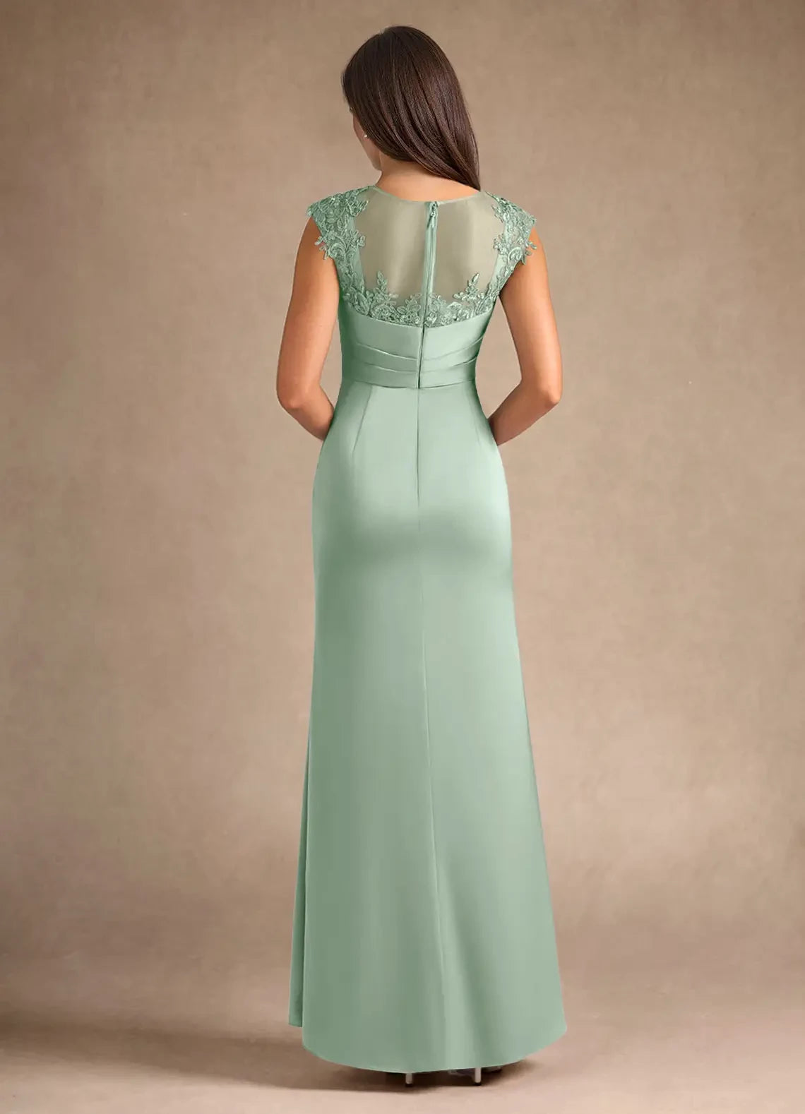 Sheath Pleated Satin Dress Mother of the Bride Dresses