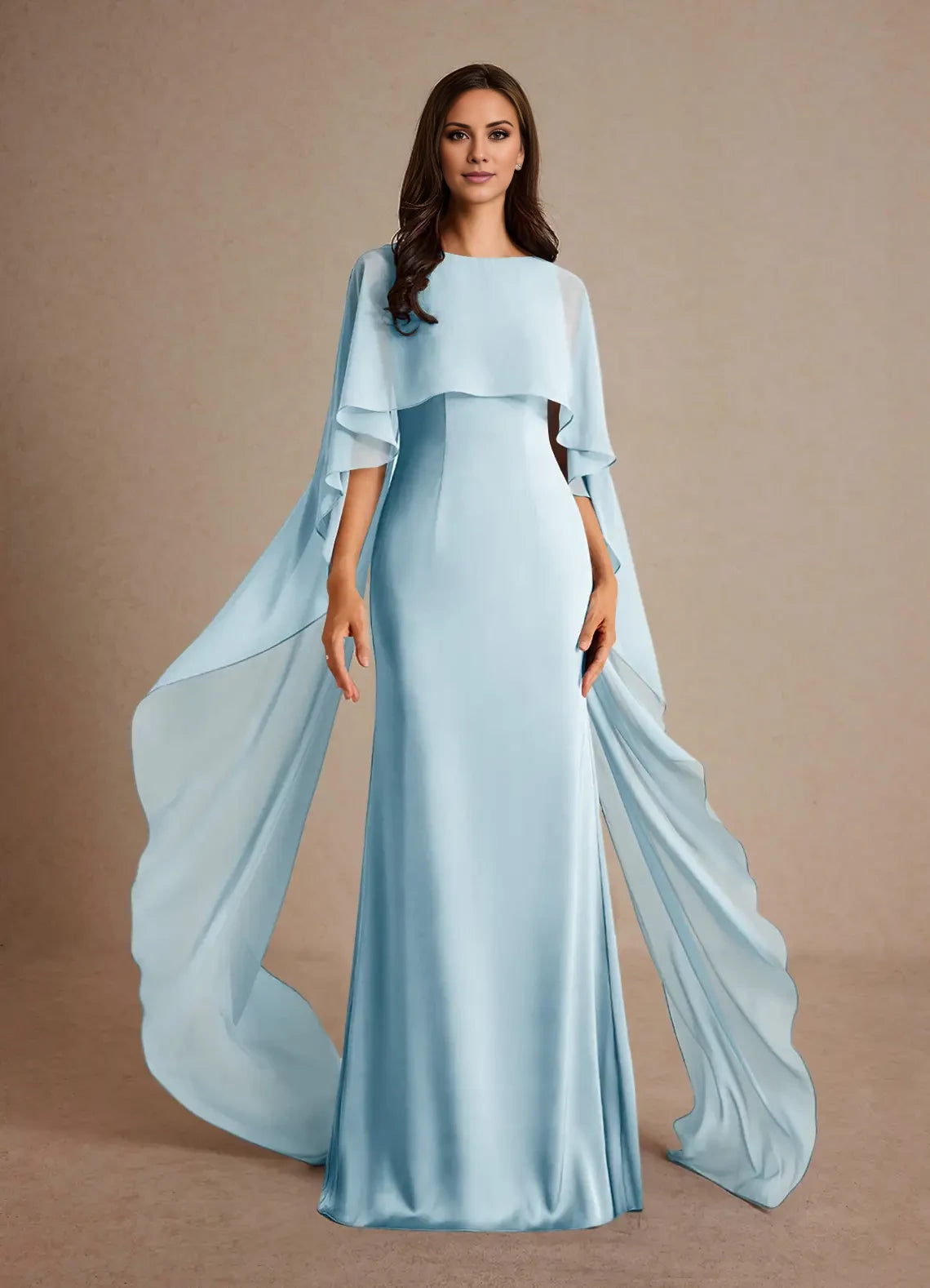 Sheath Retract Waist Boatneck Satin Dress Mother of the Bride Dresses