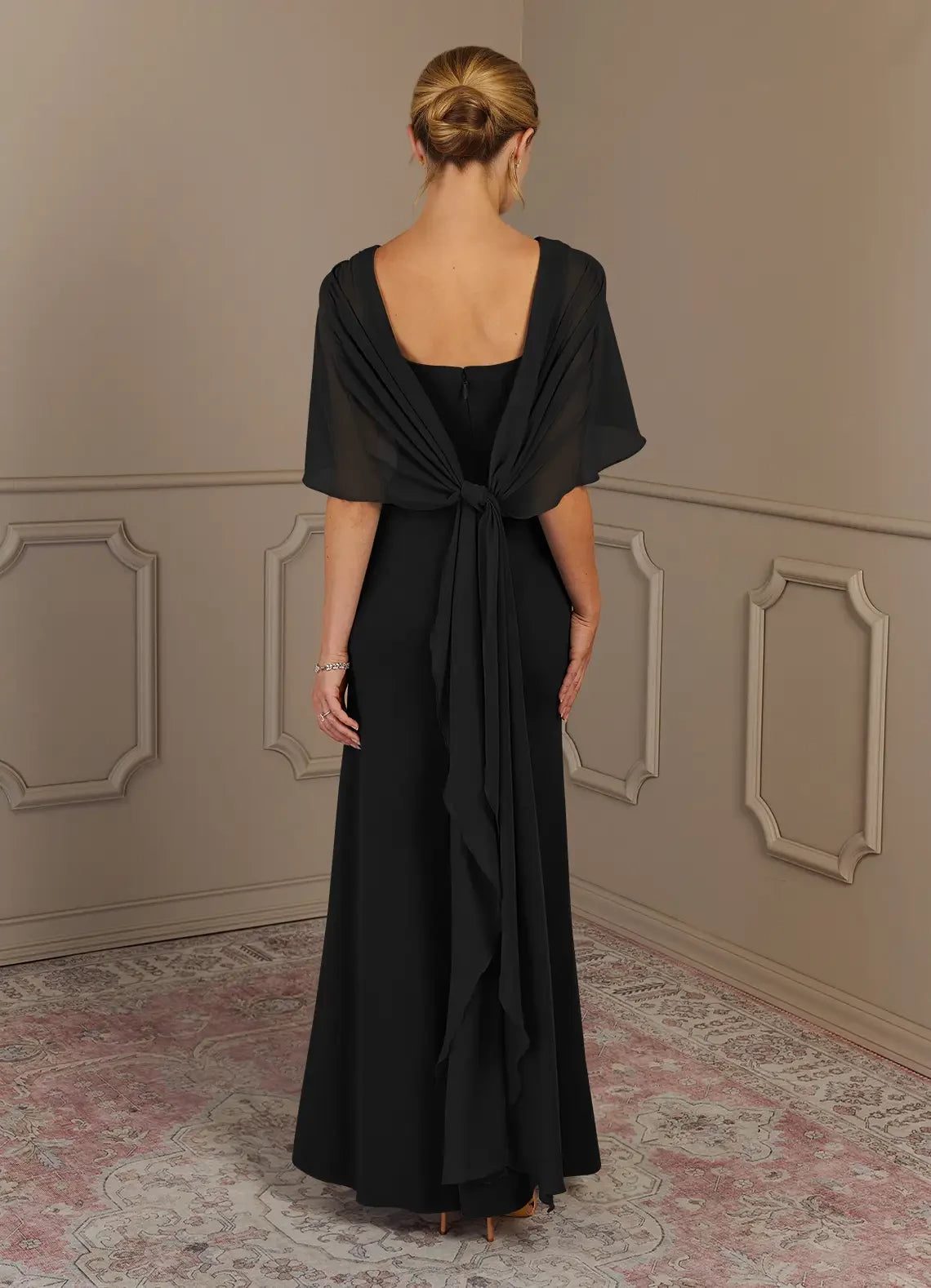 Sheath Scoop Crepe Dress Mother of the Bride Dresses
