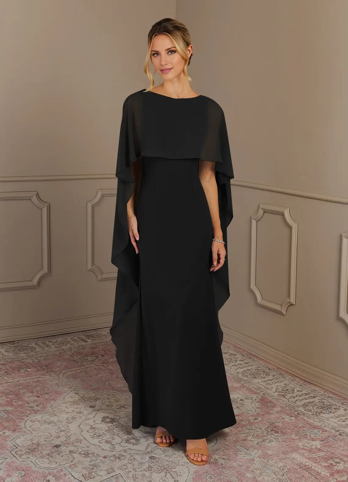 Sheath Scoop Crepe Dress Mother of the Bride Dresses