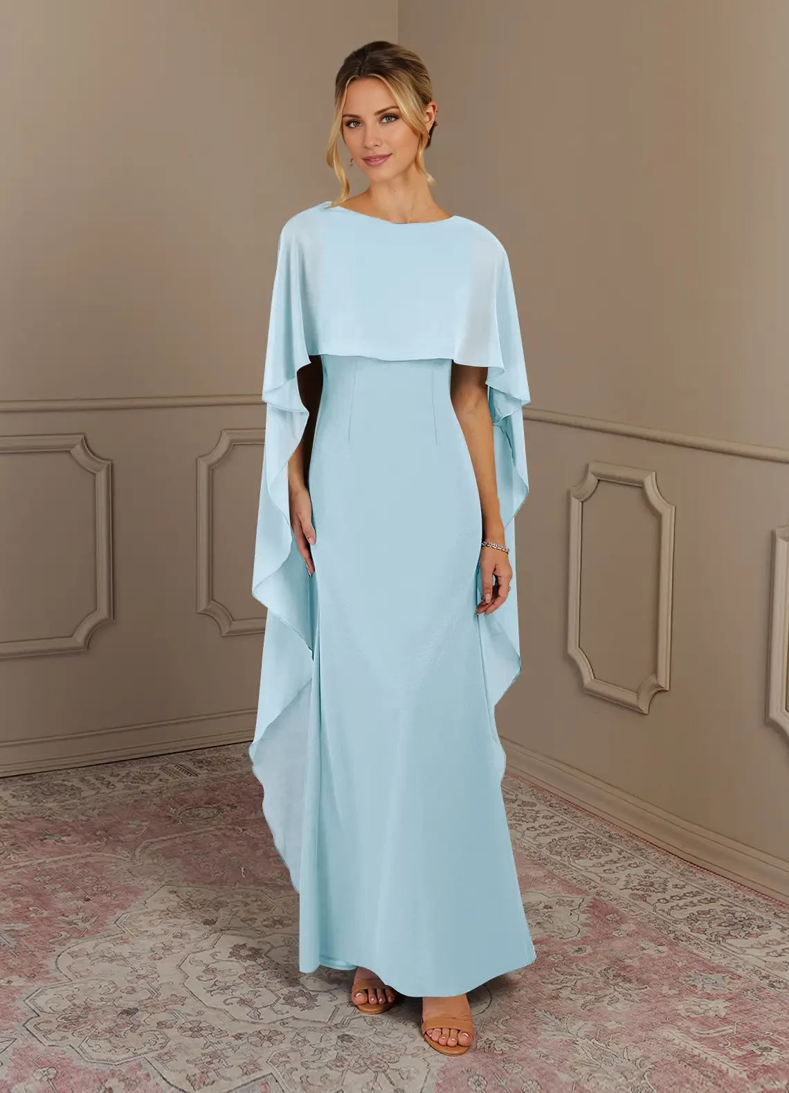 Sheath Scoop Crepe Dress Mother of the Bride Dresses