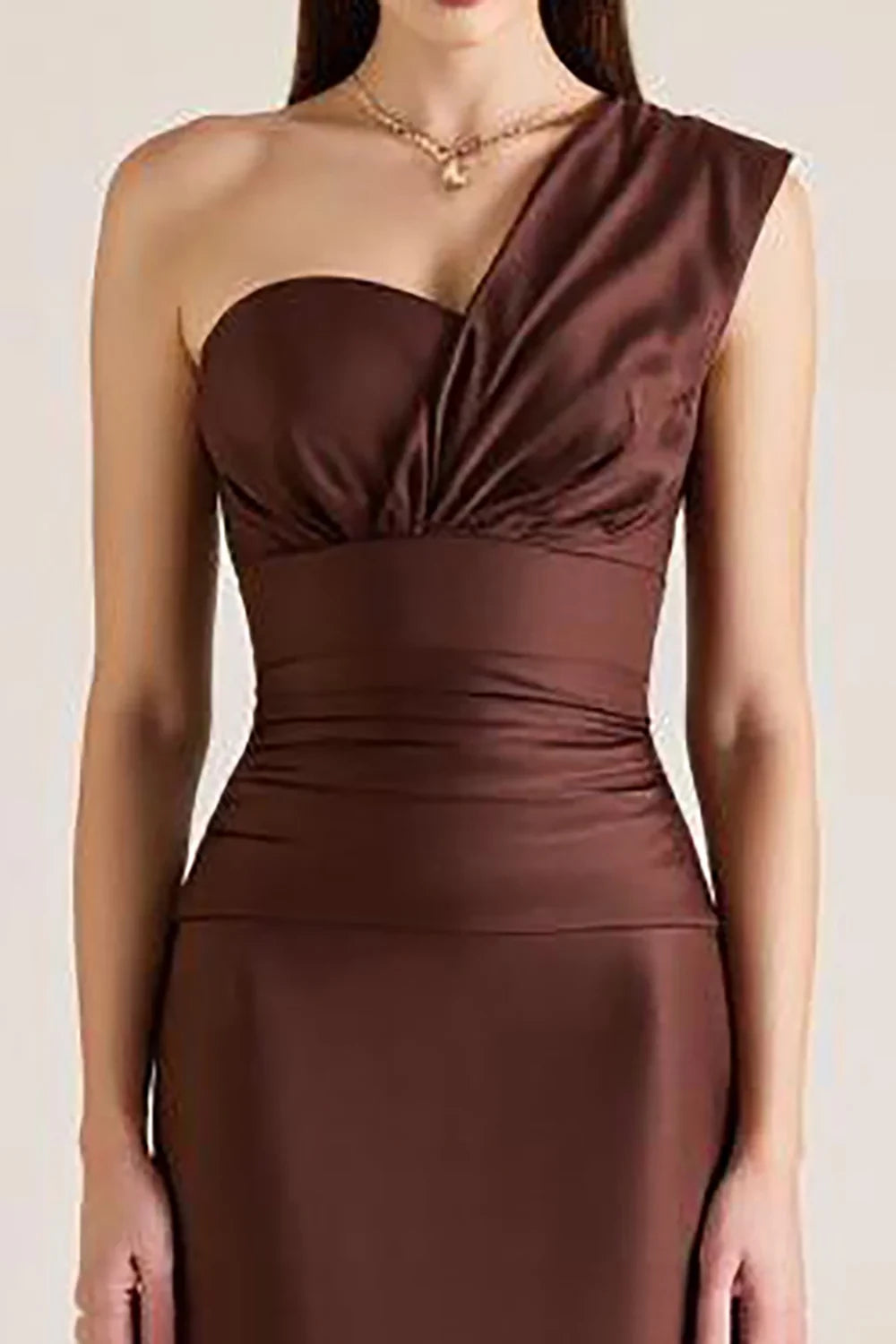 Simple Mermaid One Shoulder Sleeveless Back Zip Floor-Length Evening dress
