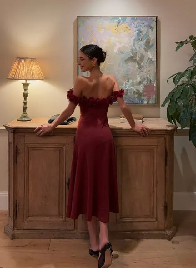 Sleeveless Fit-and-Flare Evening Dress with Backless Detail