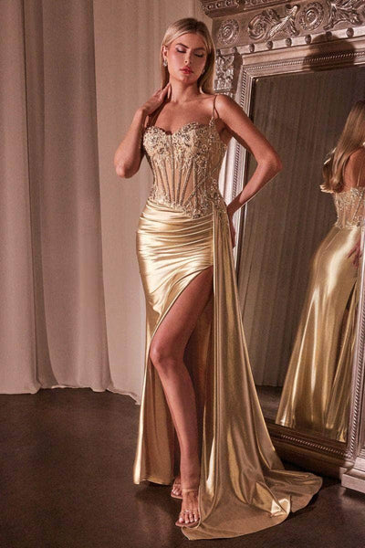 Sleeveless Fitted Long Prom Dress Beaded Formal Evening Dresses