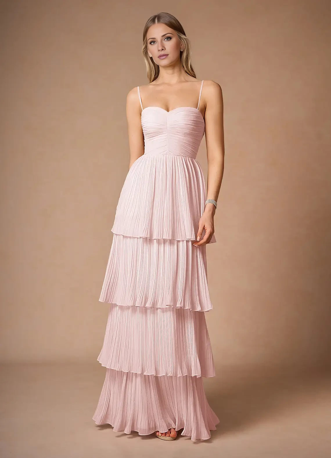 Sleeveless Pleats Maxi Dress Evening Dresses