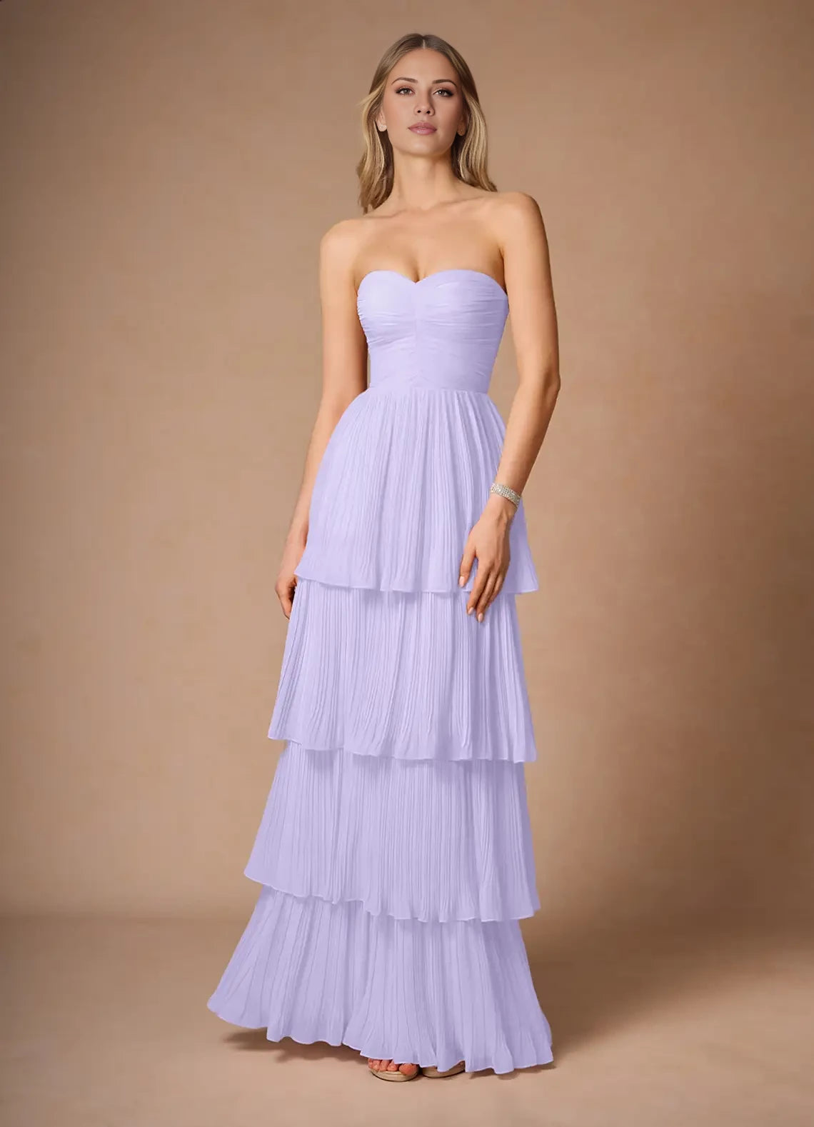 Sleeveless Pleats Maxi Dress Evening Dresses