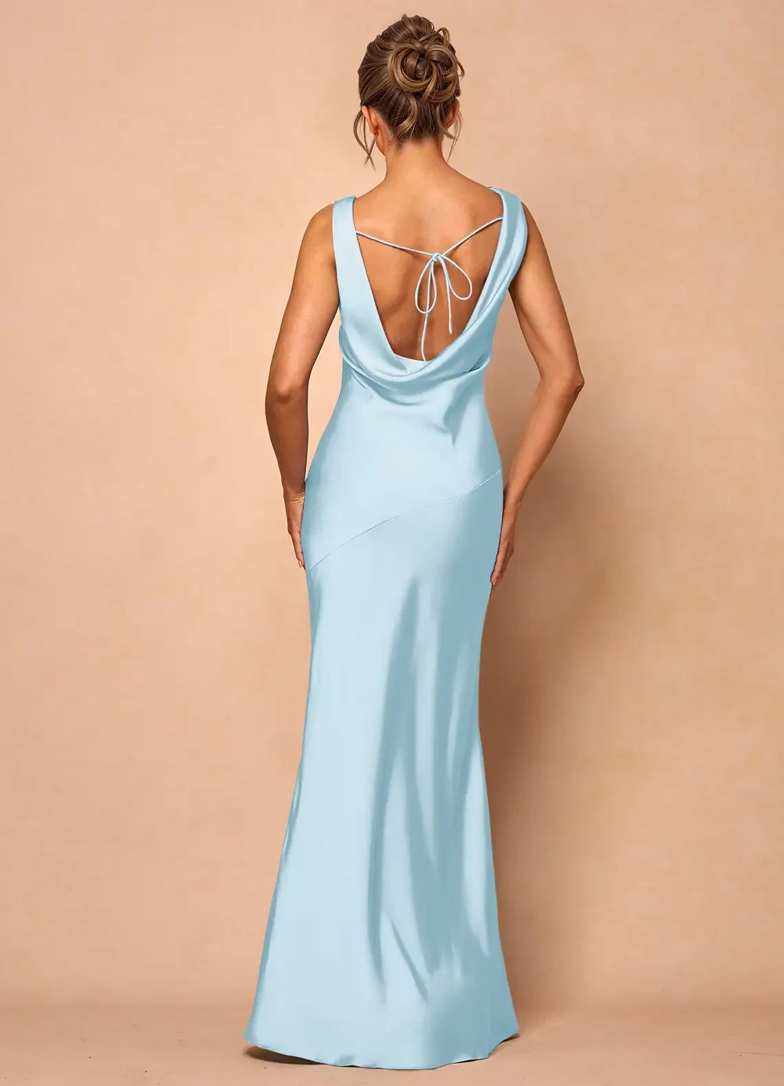 Sleeveless Satin Maxi Dress Evening Dresses