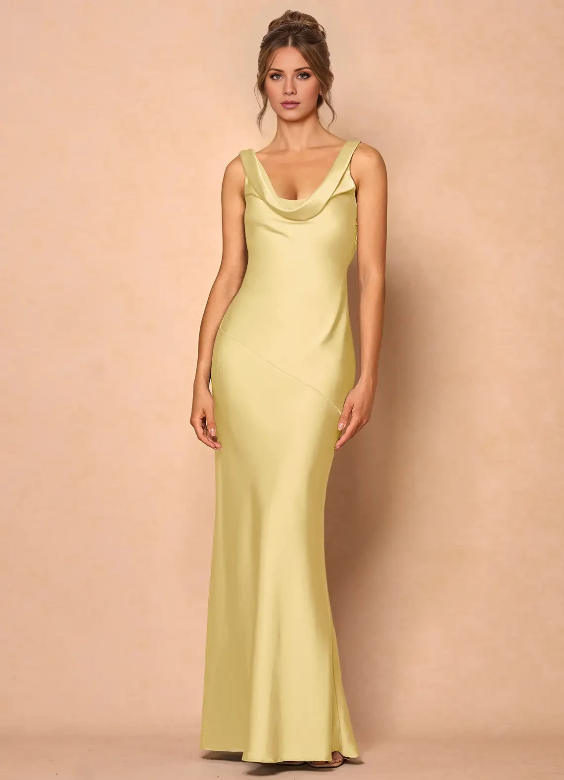 Sleeveless Satin Maxi Dress Evening Dresses