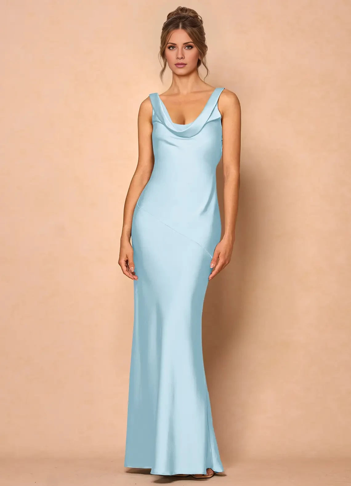 Sleeveless Satin Maxi Dress Evening Dresses