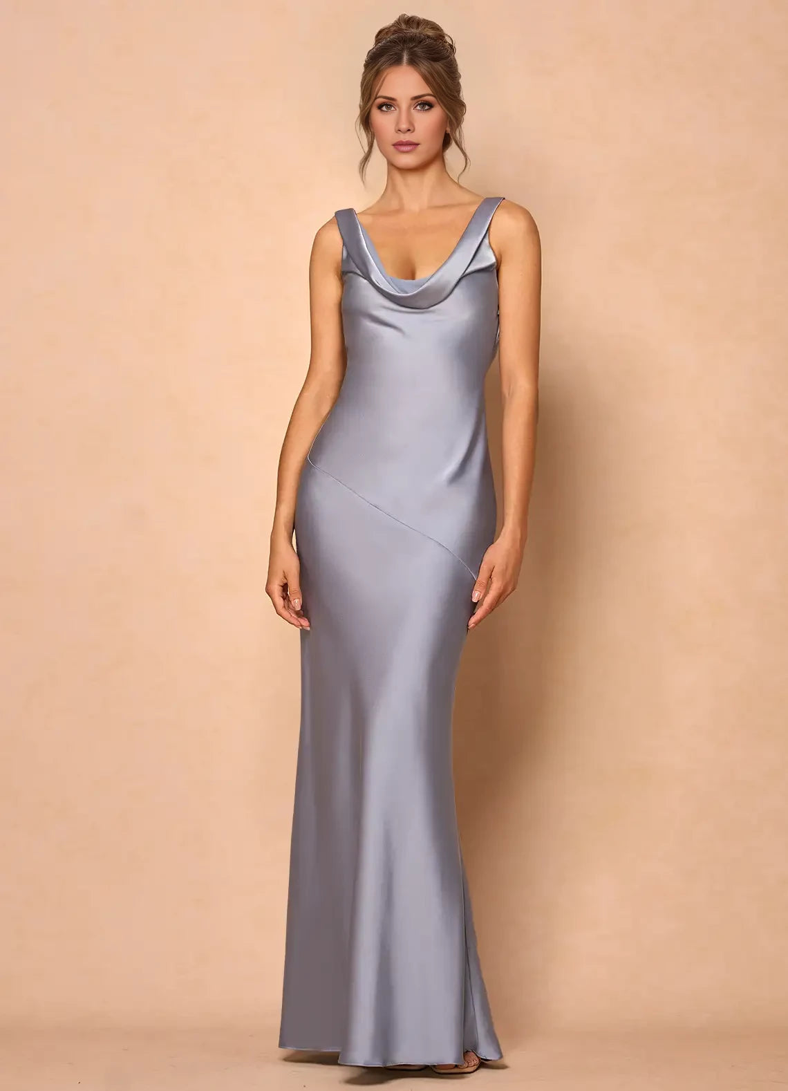 Sleeveless Satin Maxi Dress Evening Dresses