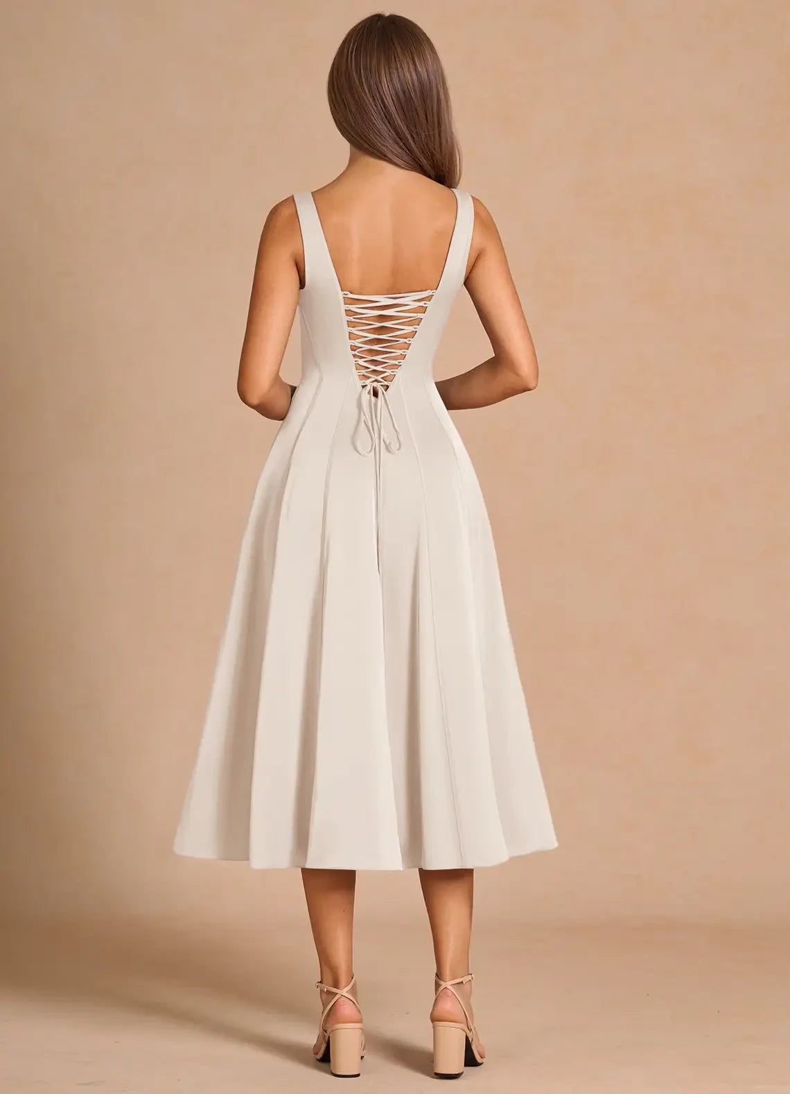 Sleeveless Square Neck Maxi Dress Evening Dresses
