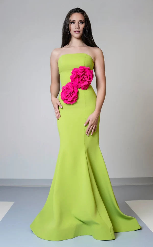 Sleeveless Strapless Floor Length trumpet Evening Dresses