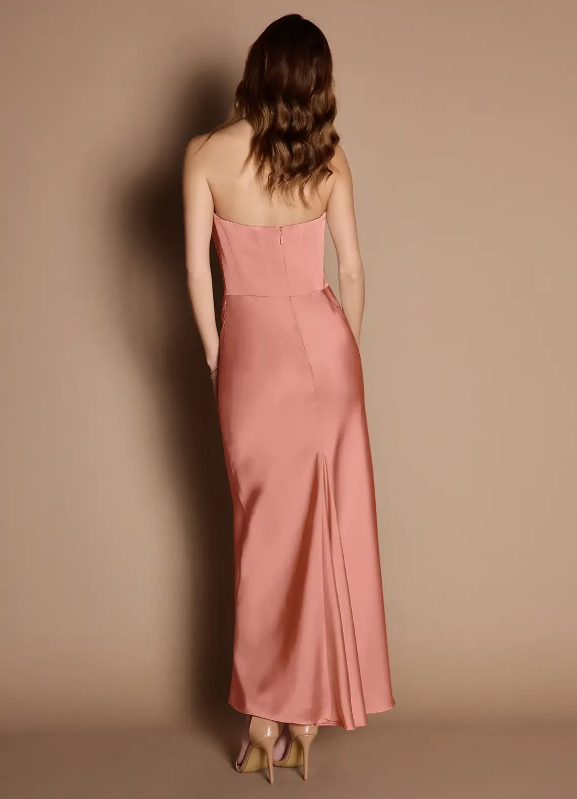 Sleeveless Strapless no slit Maxi Dress Evening Dresses  ﻿