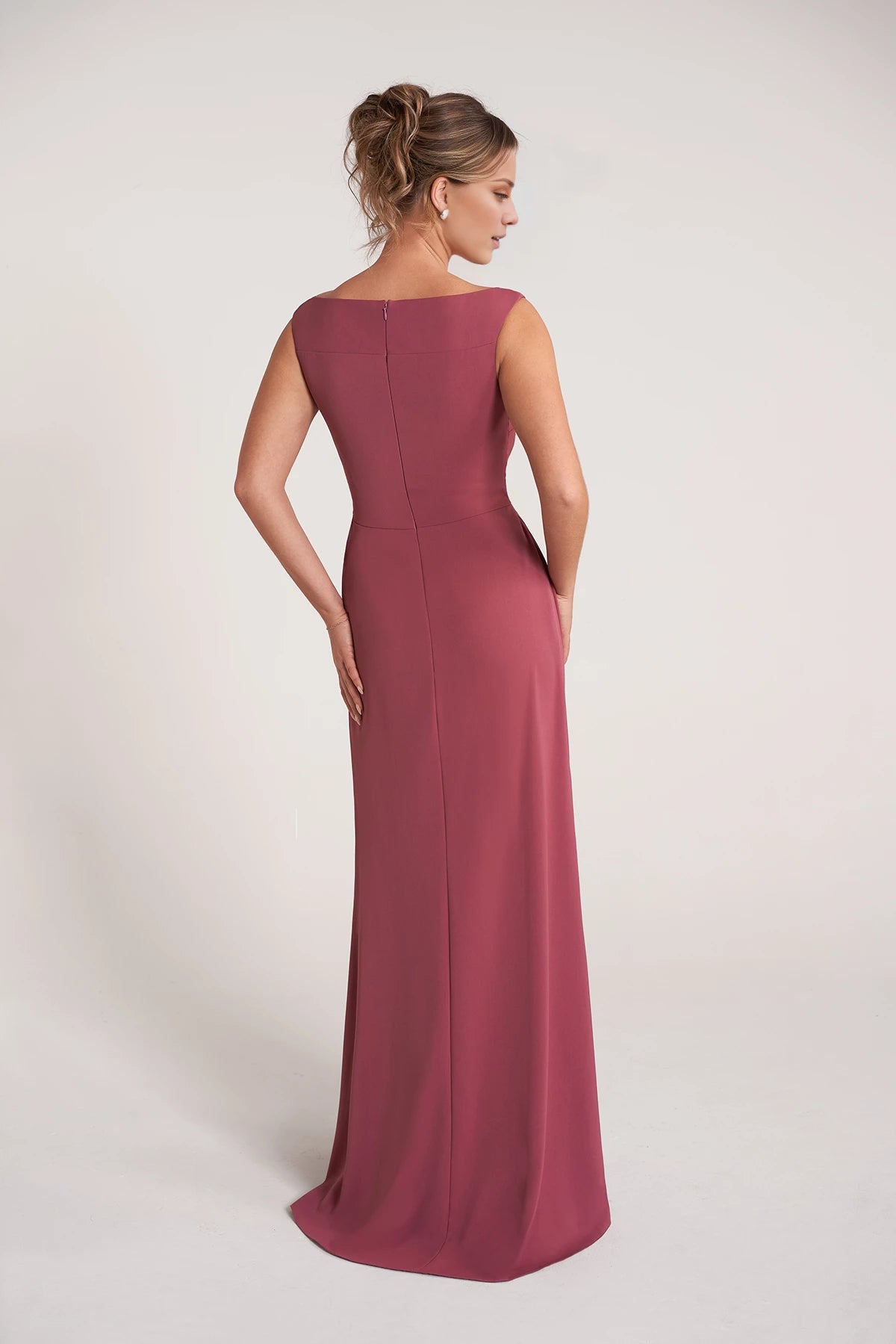 Sophisticated Fit and Flare Dress with Cap Sleeves and 3D Waistline Flower Mother of the Bride Dresses