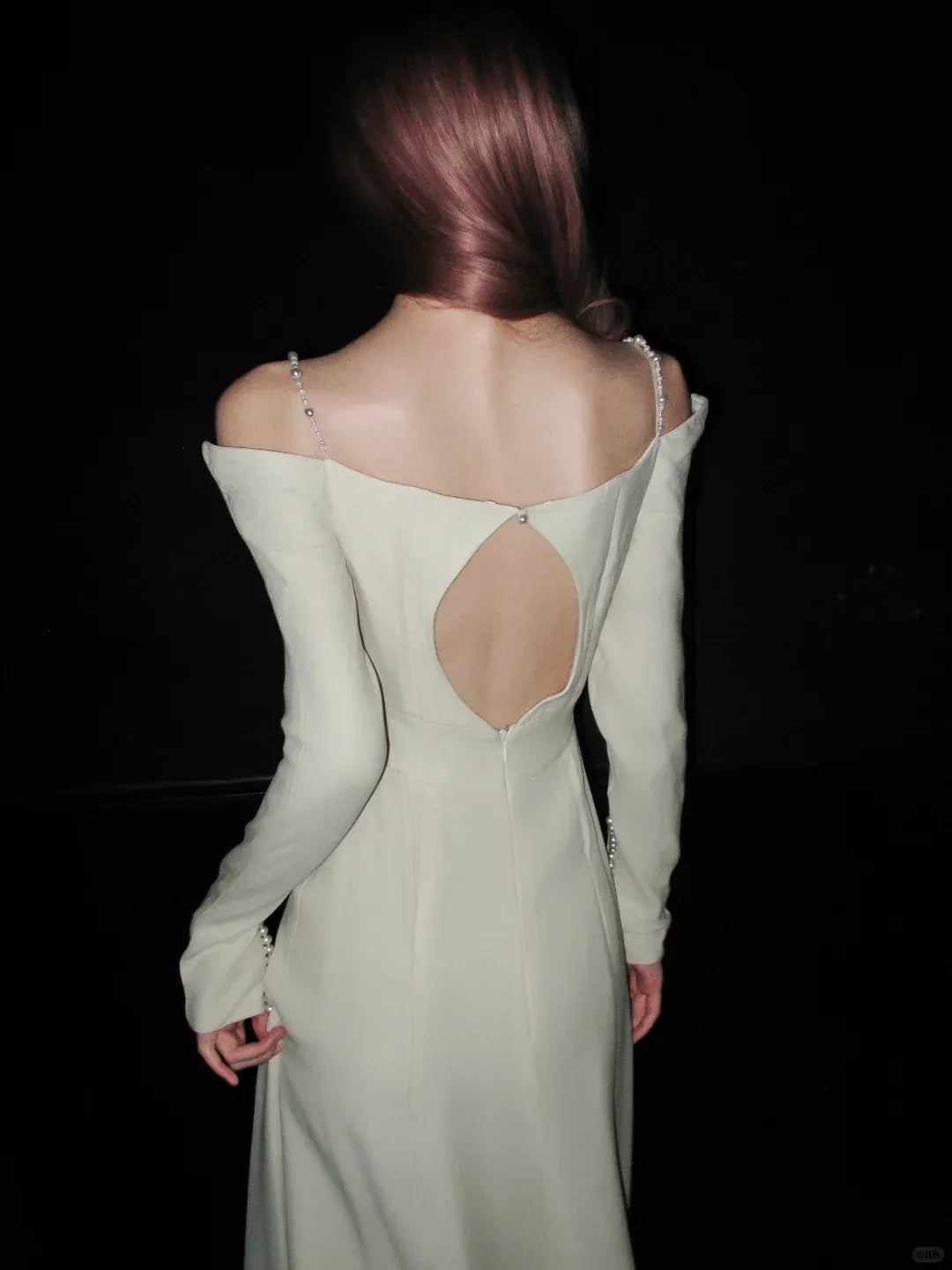 Sophisticated Off-The-Shoulder Ivory Crepe Mermaid Gown