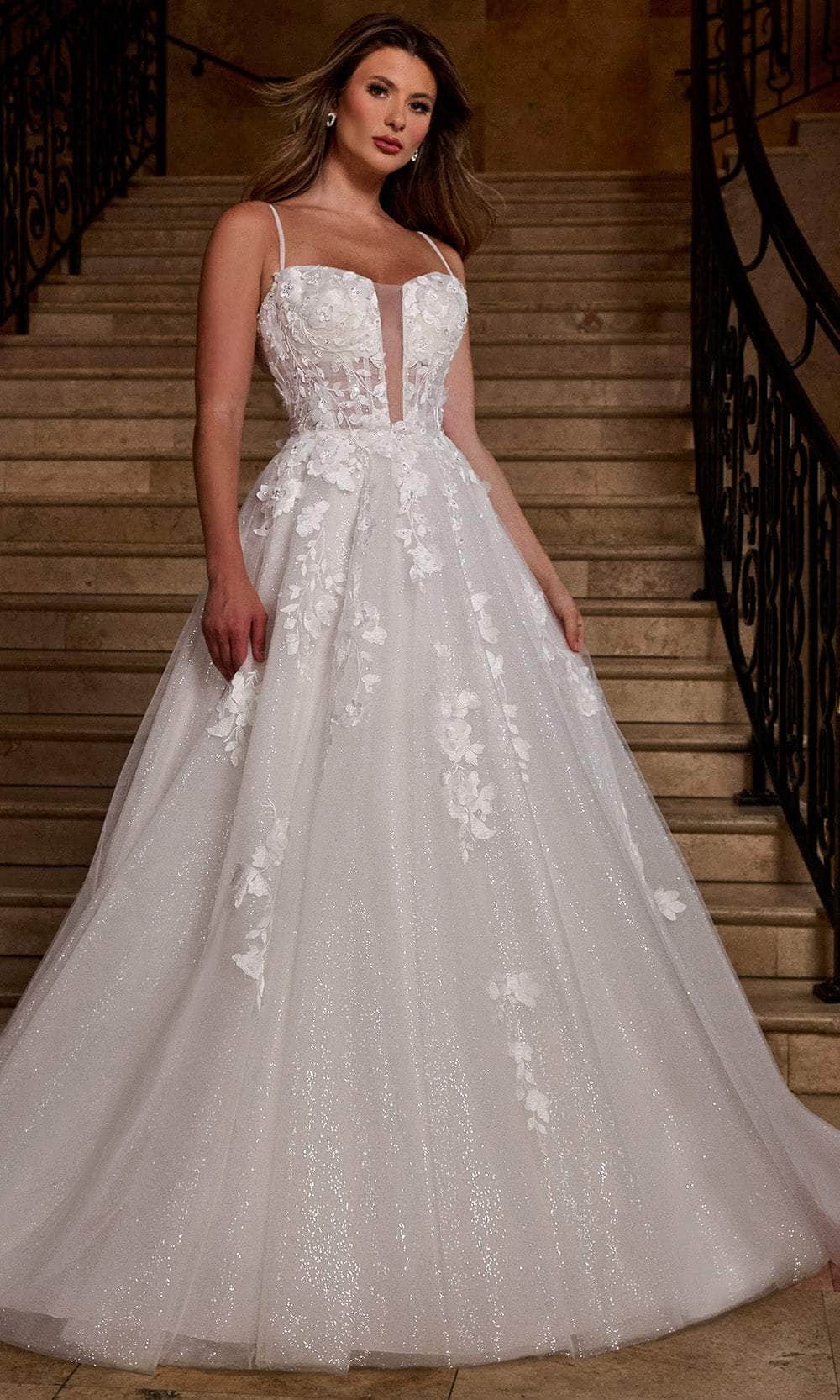 Spaghetti Strap Floral Sweetheart Wedding Gown Wedding Dresses