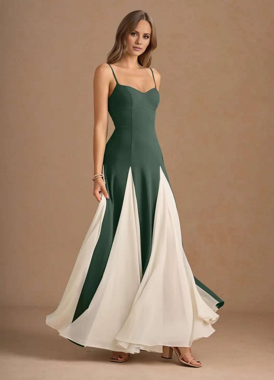 Spaghetti Strap Jessenia Eucalyptus Maxi Dress Evening Dresses