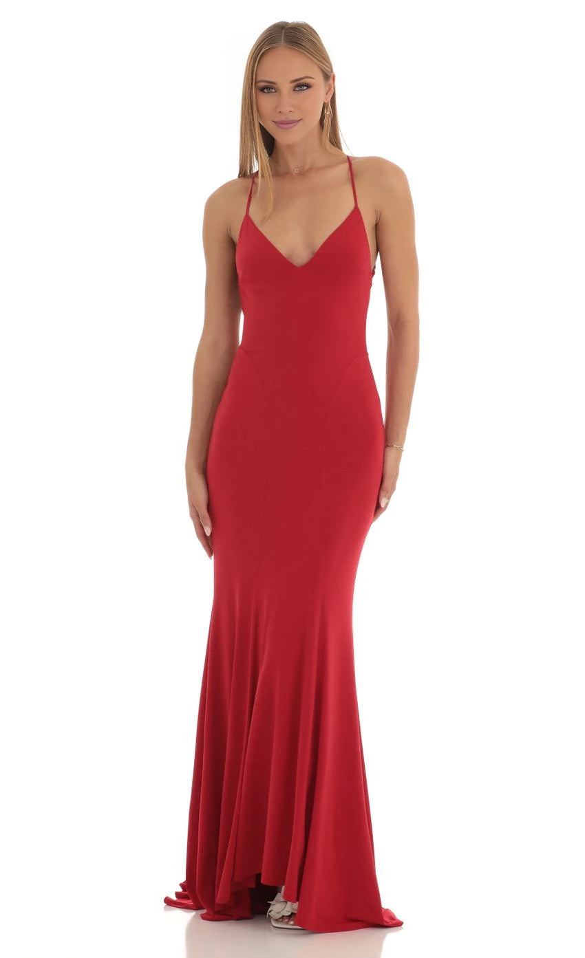 Spaghetti Strap Open Back Maxi Dress Dress Prom Dresses