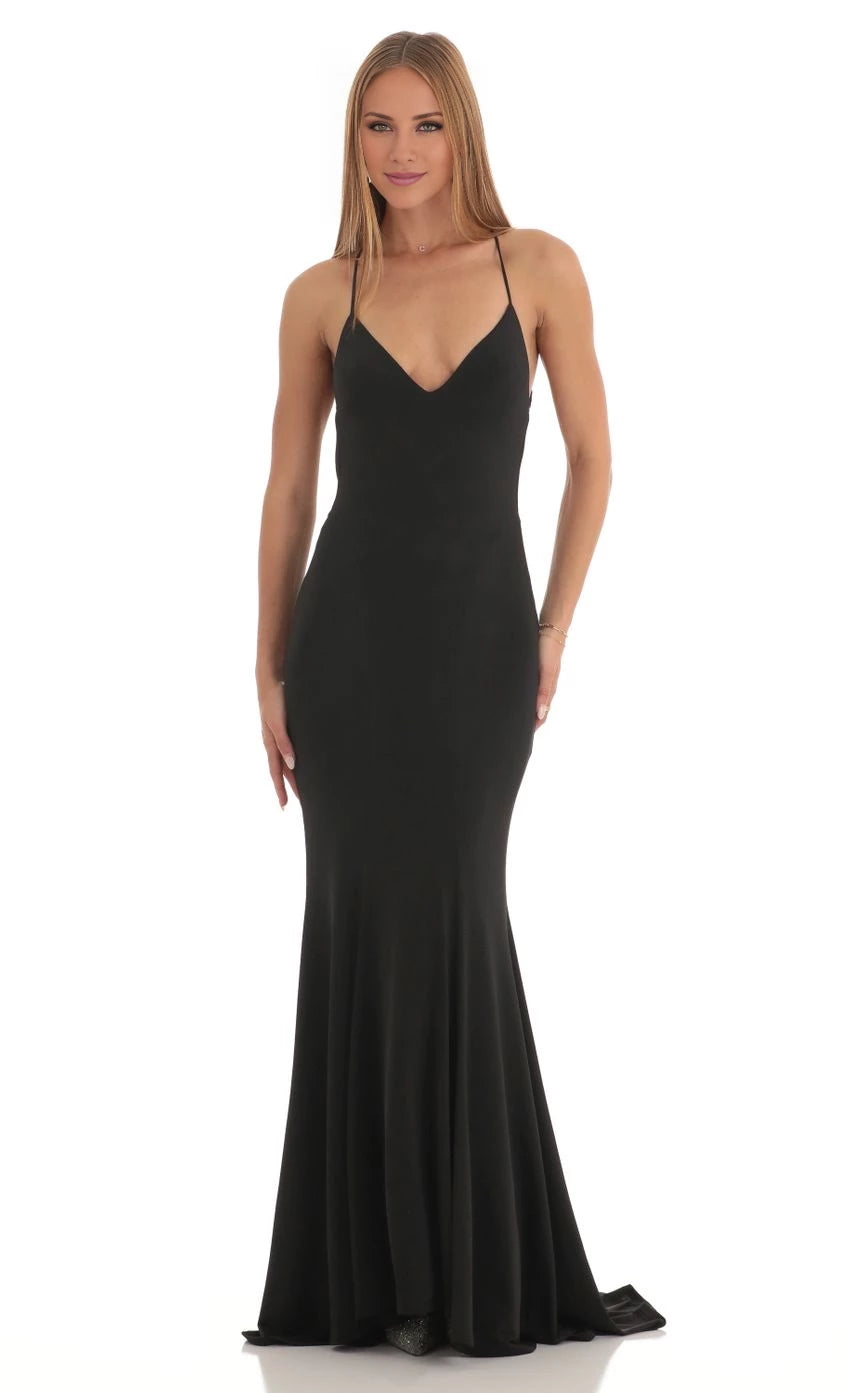 Spaghetti Strap Open Back Maxi Dress Dress Prom Dresses