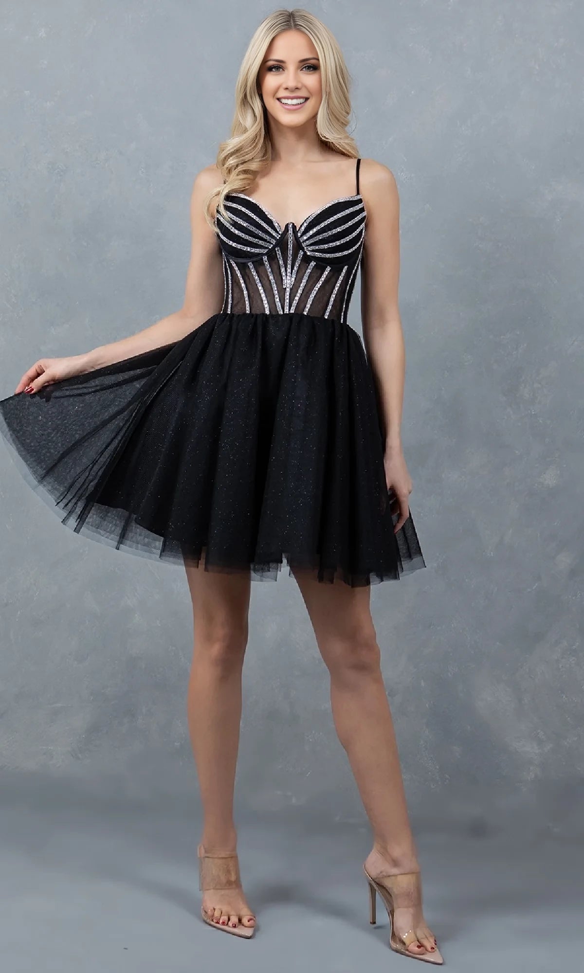 Spaghetti Strap Short Cinderella Couture Homecoming Dresses