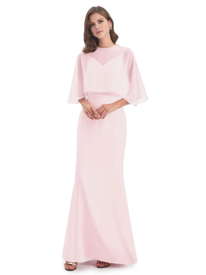 Spaghetti Straps Chiffon Long Long Bridesmaid Dresses