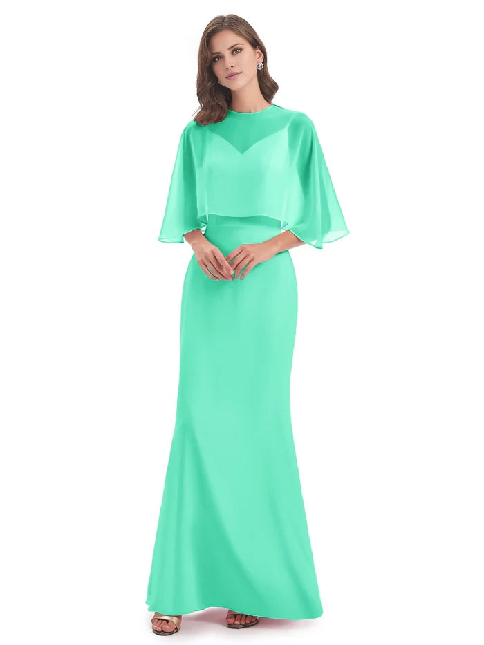 Spaghetti Straps Chiffon Long Long Bridesmaid Dresses