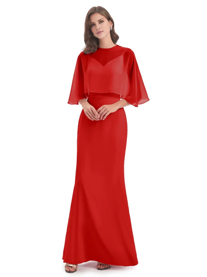 Spaghetti Straps Chiffon Long Long Bridesmaid Dresses