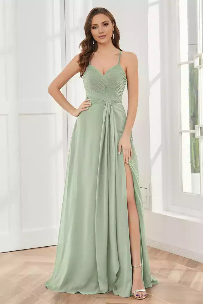 Spaghetti Straps Split Chiffon Bridesmaid Dresses Bridesmaid Dresses